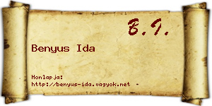 Benyus Ida névjegykártya